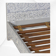 Maharaja Bone Inlay Bed Grey