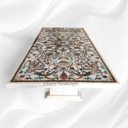 Maria Gemstone Inlay Marble Dining Table 8 Seater 1