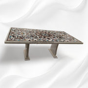 Maria Gemstone Inlay Marble Dining Table 8 Seater 6