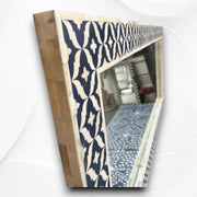 Maya Bone Inlay Floor Mirror Navy Blue 2