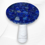 Miami Round Marble Accent Table with Lapis Lazuli Top 5
