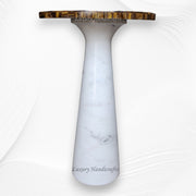 Miami Round Marble Accent Table with Yellow Tiger Eye Top 3