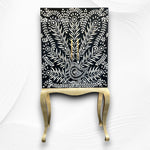 Millie Bone Inlay Bar Cabinet Peacock Black 5