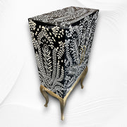 Millie Bone Inlay Bar Cabinet Peacock Black 4
