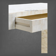 Modern bone inlay console table with clean lines