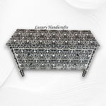 Moghul Flower Bone Inlay 2 Drawer Chest Black 6