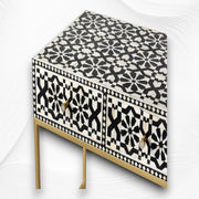 Moroccan Bone Inlay 3 Drawer Console Black 3