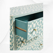 Bone Inlay Moroccan 9 Drawer Chest Green 4