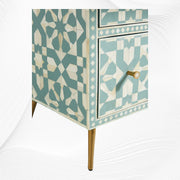 Bone Inlay Moroccan 9 Drawer Chest Green 6