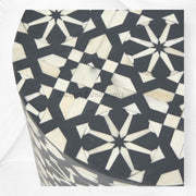Moroccan Bone Inlay Round Side Table Black 2