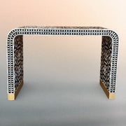 Moroccan MOP Inlay Waterfall Console Table Black 5