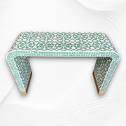 Moroccan MOP Inlay Waterfall Console Table Green 1