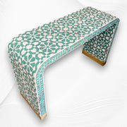 Moroccan MOP Inlay Waterfall Console Table Green 2