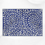 Mother Of Pearl Inlay Floral 3 Drawer Bedside Blue