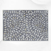 Mother Of Pearl Inlay Floral 3 Drawer Bedside Grey