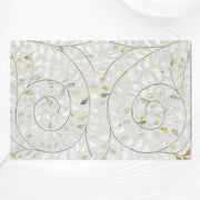 Mother Of Pearl Inlay Floral 3 Drawer Bedside Ivory