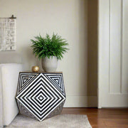 Black Mother Of Pearl Inlay Octagonal Side Table 1