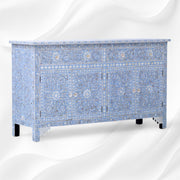 Mother Of Pearl Inlay Floral Sideboard Light Blue