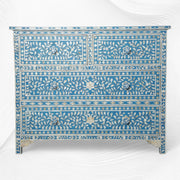 Mother Of Pearl Inlay Floral Chest Of Four Drawers Turquoise 3