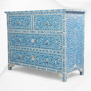 Mother Of Pearl Inlay Floral Chest Of Four Drawers Turquoise 1
