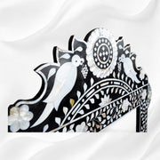 Black Mother Of Pearl Inlaid Parrot Mirror 2