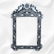 Black Mother Of Pearl Inlaid Parrot Mirror