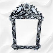 Black Mother Of Pearl Inlaid Parrot Mirror 1
