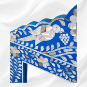 Blue Mother Of Pearl Inlaid Parrot Mirror 2