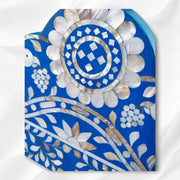Blue Mother Of Pearl Inlaid Parrot Mirror 1