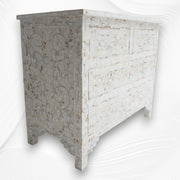 Mother Of Pearl Inlay Floral Chest Of Four Drawers Ivory 1