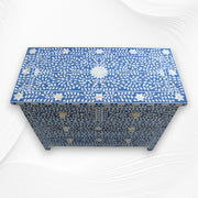 Mother Of Pearl Inlay Floral Chest Of Four Drawers Blue 1