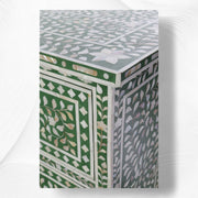 Mother Of Pearl Inlay Floral Chest Of Four Drawers Green 2
