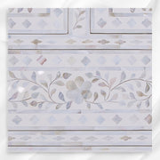 Mother Of Pearl Inlay Floral Chest Of Four Drawer White 2