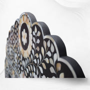 Black Mother Of Pearl Inlay Floral Circle Mirror 2