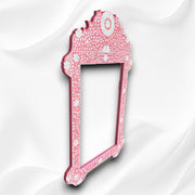 Pink Mother Of Pearl Inlay Floral Circle Mirror 1