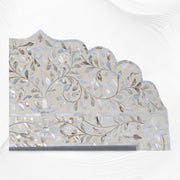Mother Of Pearl Inlay Floral Crested Mirror Ivory 1