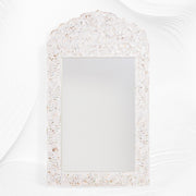 Mother Of Pearl Inlay Floral Crested Mirror White