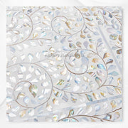 Mother Of Pearl Inlay Long Curved Leg Desk White 2