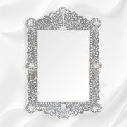 Mother Of Pearl Inlay Scalloped Mirror Grey 2
