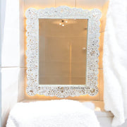 Mother Of Pearl Inlay Scalloped Mirror White 1