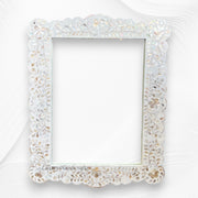 Mother Of Pearl Inlay Scalloped Mirror White 4