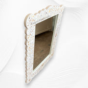 Mother Of Pearl Inlay Scalloped Mirror White 2