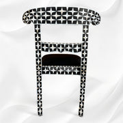 Mother Of Pearl Inlay Star Design Chair Black 5