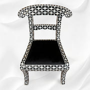 Mother Of Pearl Inlay Star Design Chair Black 3