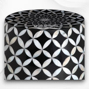 Mother of Pearl Inlay Stool Geometric Black 3