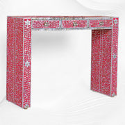 Mother Of Pearl Inlay Floral Console Table Pink 1