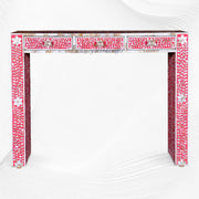 Mother Of Pearl Inlay Floral Console Table Pink 2