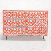 MOP Inlay Moroccan 6 Drawer Chest Orange 4