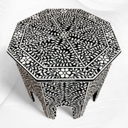 Naomi Bone Inlay Octagonal Large Side Table Pink 1