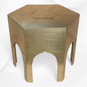 Naomi Brass Embossed Octagonal Large Side Table 2